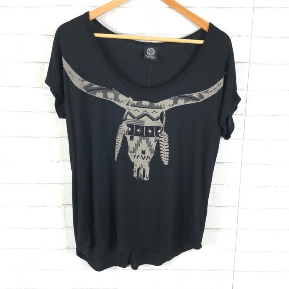 Bobeau Graphic T-Shirt. Bull Skull